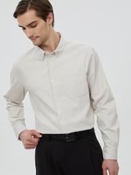 Прямая рубашка из хлопка с длинным рукавом ZOLLA