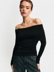 Трикотажный джемпер с открытыми плечами ZOLLA