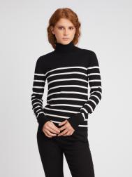 Свитер-водолазка из тонкого вязаного трикотажа с узором в полоску ZOLLA