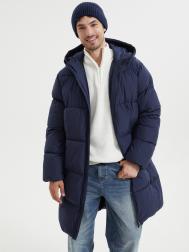 Тёплая куртка-пальто на молнии с капюшоном ZOLLA