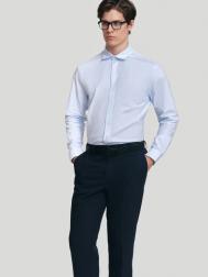 Офисная рубашка из хлопка в полоску с длинным рукавом ZOLLA