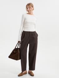 Брюки фасона Carrot на резинке со стрелками ZOLLA