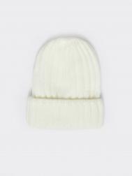 Тёплая вязаная шапка-бини с отворотом ZOLLA