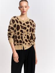 Вязаный леопардовый кардиган на пуговицах ZOLLA