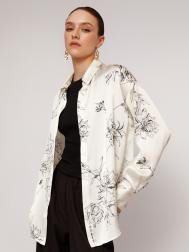 Офисная атласная рубашка оверсайз силуэта ZOLLA