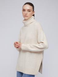 Вязаный шерстяной свитер объёмного фасона с воротником ZOLLA
