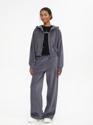 Прямые велюровые брюки на резинке ZOLLA