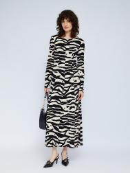 Платье миди с длинным рукавом и принтом ZOLLA