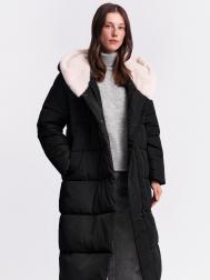 Тёплая куртка-пальто с капюшоном и поясом ZOLLA