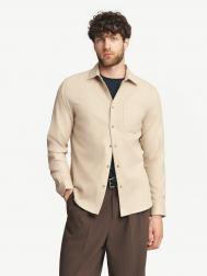 Прямая рубашка из хлопка с длинным рукавом ZOLLA