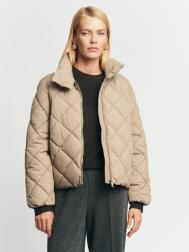 Тёплая короткая куртка на молнии с высоким воротником ZOLLA