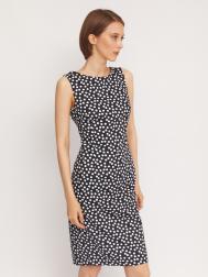 Платье-футляр из хлопка в горошек без рукавов ZOLLA