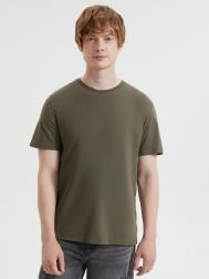 Однотонная базовая футболка из хлопка ZOLLA