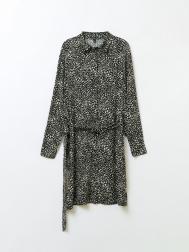 Платье-рубашка с поясом и леопардовым принтом ZOLLA