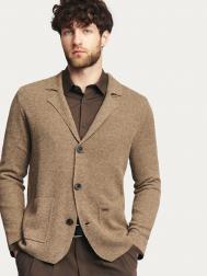 Вязаный кардиган на пуговицах с воротником и карманами ZOLLA