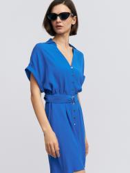 Платье-рубашка из вискозы с поясом на талии ZOLLA