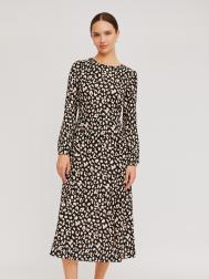 Платье миди с леопардовым принтом и разрезом на подоле ZOLLA