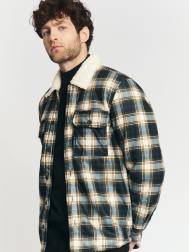Утеплённая куртка-рубашка в клетку с экомехом ZOLLA