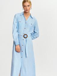 Льняное платье-рубашка с поясом ZOLLA