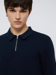 Тонкий джемпер поло из хлопка с коротким рукавом ZOLLA