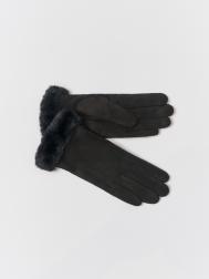 Тёплые перчатки с опушкой и подкладкой из экомеха ZOLLA