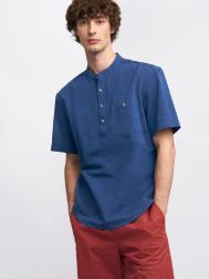 Льняная рубашка с коротким рукавом ZOLLA