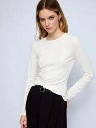 Трикотажный лонгслив с акцентными швами ZOLLA