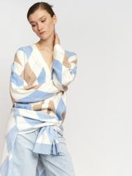 Трикотажный кардиган в ромб на пуговицах ZOLLA