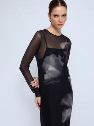 Платье миди из сетки с принтом ZOLLA