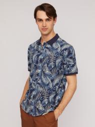 Футболка поло из хлопка с тропическим принтом ZOLLA