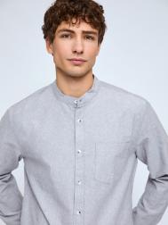 Офисная рубашка из хлопка с воротником-стойкой ZOLLA