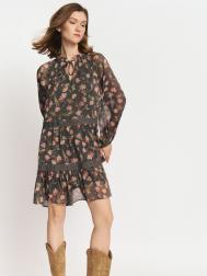 Ярусное платье мини из шифона с цветочным принтом ZOLLA