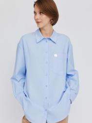 Рубашка оверсайз силуэта с металлическим значком-нашивкой ZOLLA