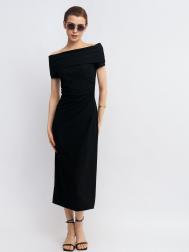 Трикотажное платье лапша с открытыми плечами ZOLLA