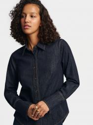 Джинсовая куртка-рубашка из хлопка ZOLLA