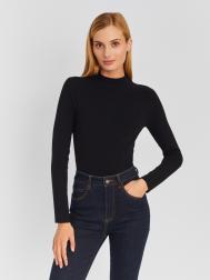 Укороченный свитер-водолазка из тонкого вязаного трикотажа с воротником-стойкой ZOLLA