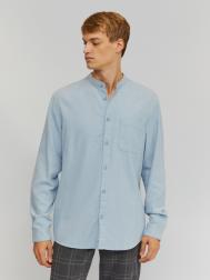 Фланелевая рубашка из хлопка с воротником-стойкой ZOLLA