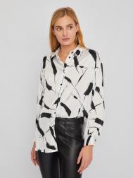 Рубашка оверсайз силуэта из атласной ткани с принтом ZOLLA