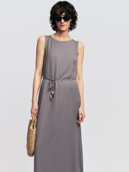 Платье макси без рукавов с разрезами и поясом ZOLLA