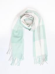 Тканевый клетчатый шарф с длинной бахромой ZOLLA