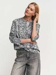 Лонгслив оверсайз из хлопка с принтом ZOLLA