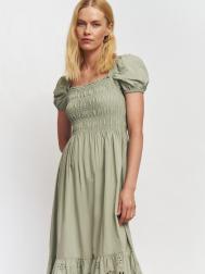 Платье из хлопка на резинке с вышивкой ришелье ZOLLA