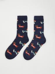 Высокие носки с новогодним узором ZOLLA