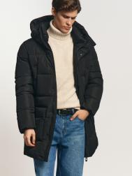 Тёплая удлинённая куртка с капюшоном ZOLLA