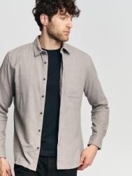 Прямая рубашка из хлопка с длинным рукавом ZOLLA