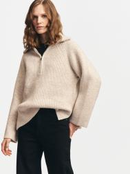 Вязаный свитер с воротником на молнии ZOLLA