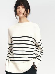 Трикотажный джемпер из хлопка в полоску ZOLLA