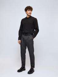 Брюки силуэта Tapered в клетку с поясом на резинке ZOLLA
