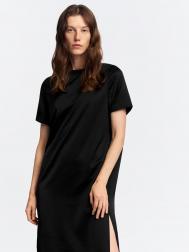 Атласное платье-футболка миди ZOLLA