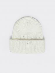 Тёплая вязаная шапка-бини из акрила с отворотом ZOLLA